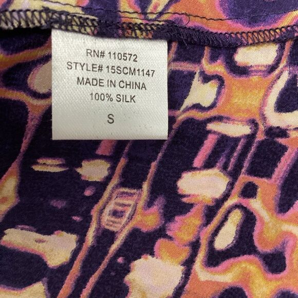 Twelfth Street By Cynthia Vincent Silk Cardigan Blue Orange Women’s Size Small - Picture 4 of 11